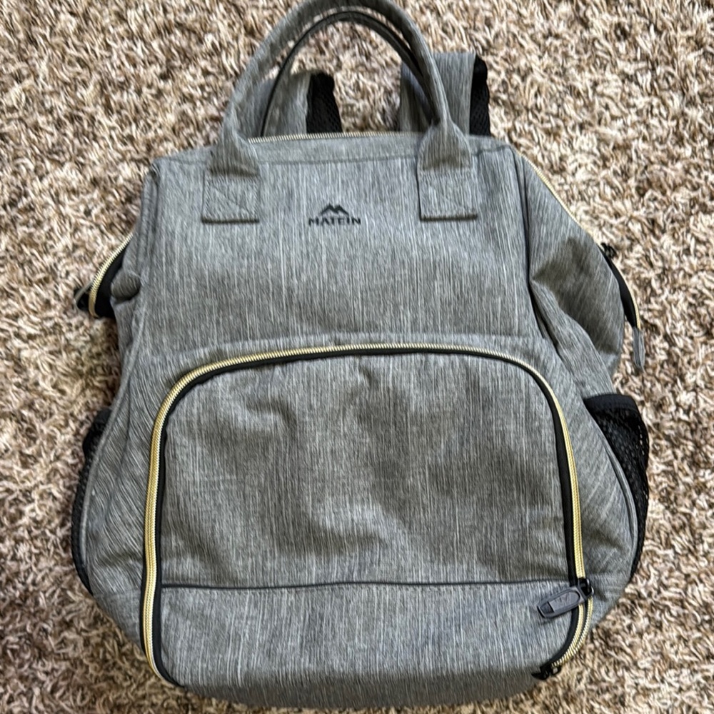 HATIN Gray Women's Backpack with Front Zip Pocket and Top Handles